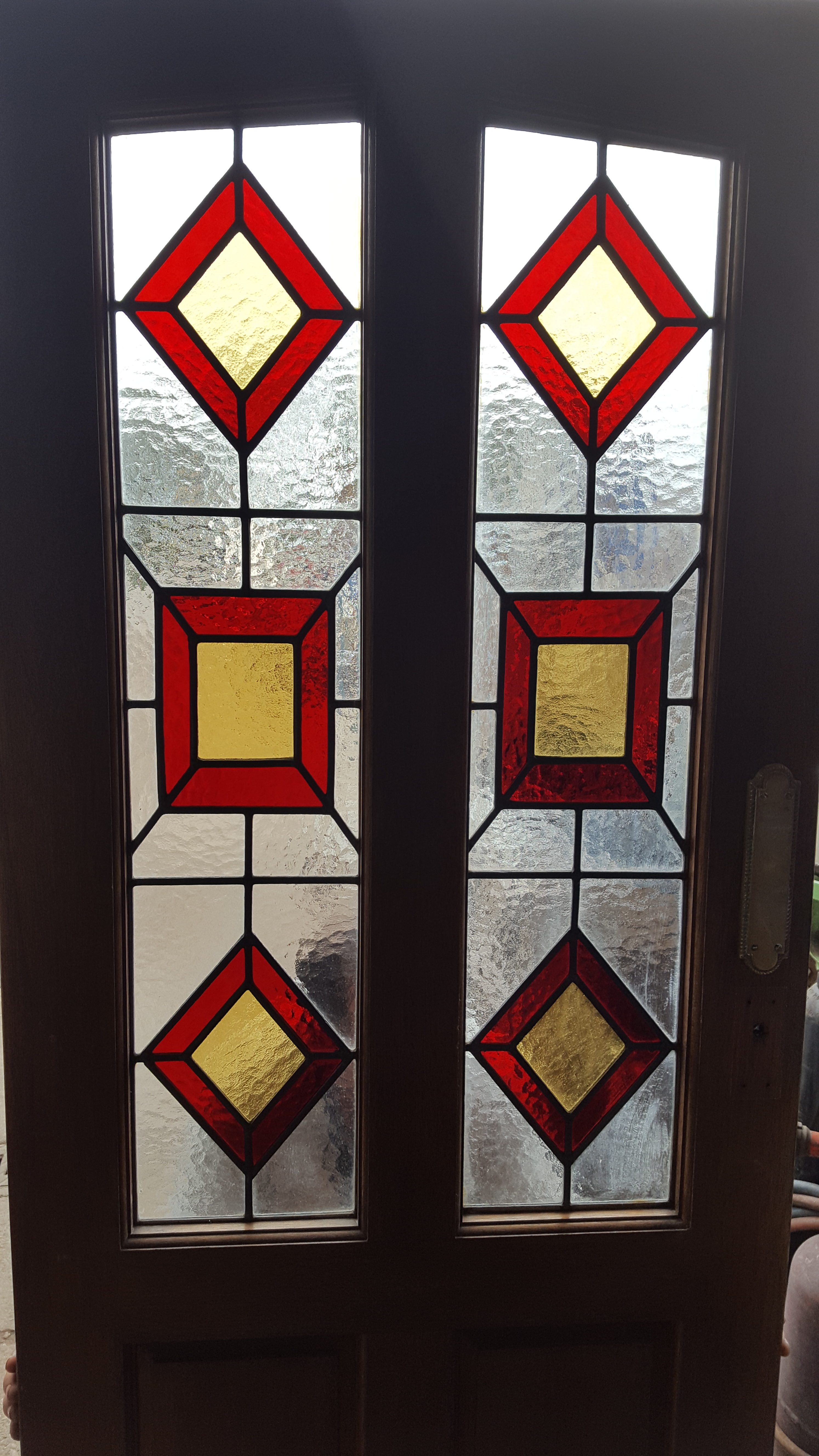 Stain Glass Wooden Interior Door