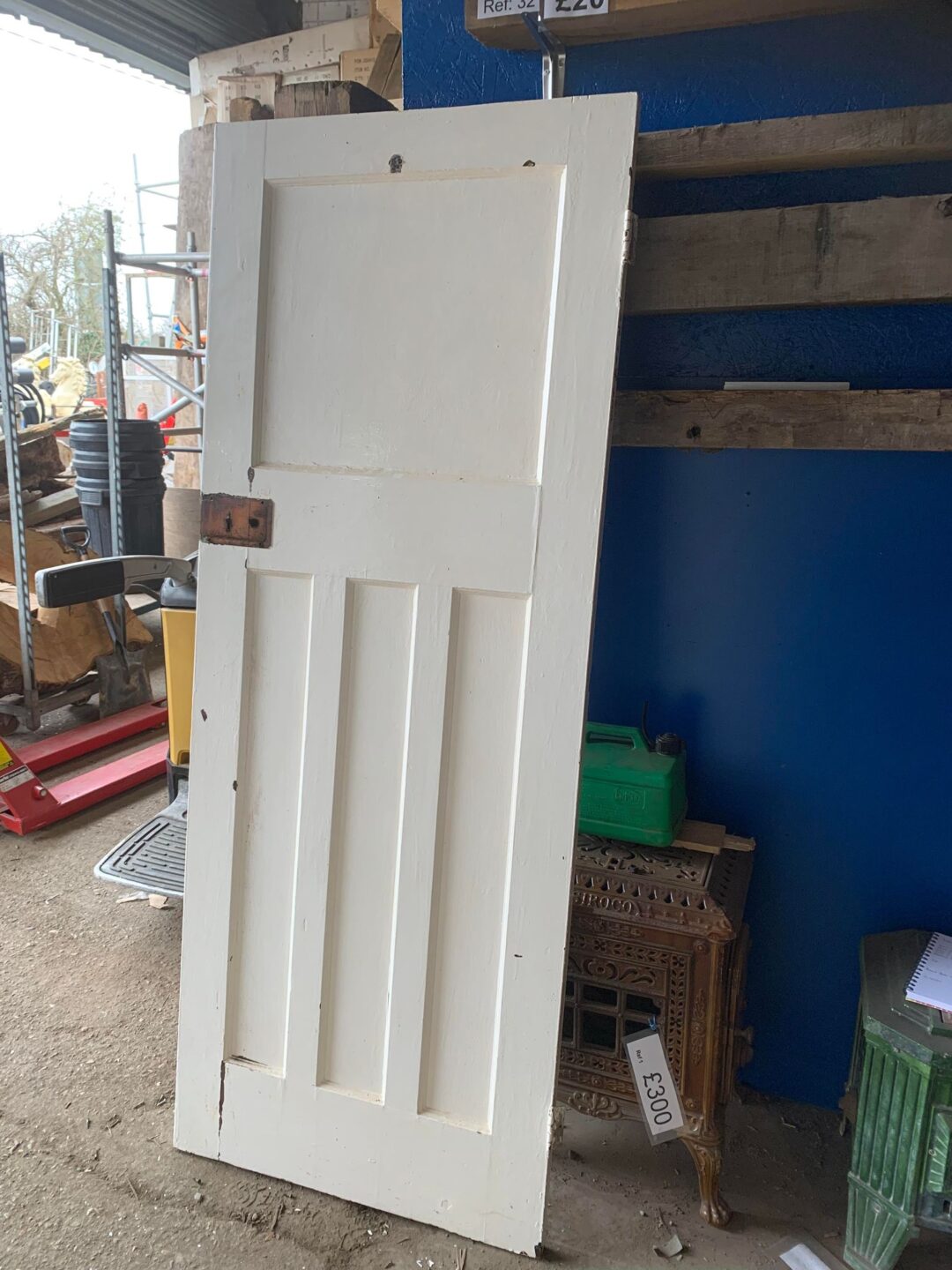 Reclaimed White Painted Wooden Door 1 H77.5″ x W30″ A and D Reclaim