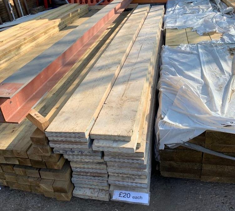 Reclaimed 13ft (3.9m) Banded Scaffold Boards